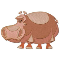 Billede: skæreskabelon flodhest, SIZZIX/TIM HOLTZ THINLITS DIE, Berice, 665366