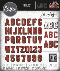 Billede: skæreskabelon alfabet, SIZZIX/TIM HOLTZ THINLITS DIE