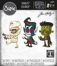 Billede: skæreskabelon 3 halloweenudklædninger, SIZZIX/TIM HOLTZ THINLITS DIE