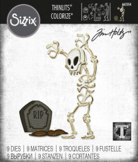 Billede: skæreskabelon skelet på kirkegården, SIZZIX/TIM HOLTZ THINLITS DIE