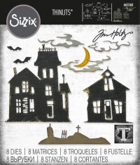Billede: skæreskabelon spøgelsesby, SIZZIX/TIM HOLTZ THINLITS DIE