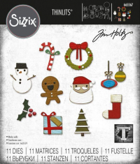 Billede: skæreskabelon små julefigurer, SIZZIX/TIM HOLTZ THINLITS DIE