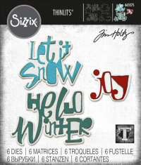 Billede: skæreskabelon Let it Snow, joy, Hello Winter, SIZZIX/TIM HOLTZ THINLITS DIE