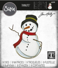 Billede: skæreskabelon snemand, SIZZIX/TIM HOLTZ THINLITS DIE