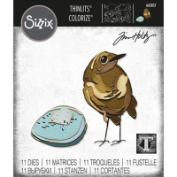 Billede: skæreskabelon fugl med æg, SIZZIX/TIM HOLTZ THINLITS DIE 
