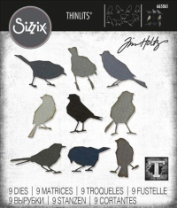 Billede: skæreskabelon fugle, SIZZIX/TIM HOLTZ THINLITS DIE 