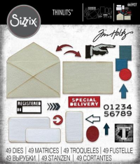 Billede: skæreskabelon kuvert, kort med meget mere, SIZZIX/TIM HOLTZ THINLITS DIE 