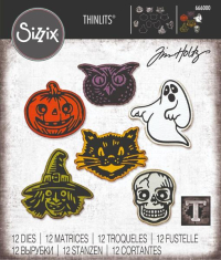 Billede: skæreskabelon halloween ansigter, SIZZIX/TIM HOLTZ THINLITS DIE, 