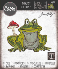 Billede: skæreskabelon frø og lille svamp, SIZZIX/TIM HOLTZ THINLITS DIE,  