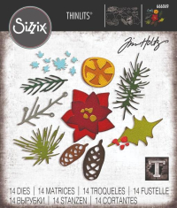 Billede: skæreskabelon naturens juleting, SIZZIX/TIM HOLTZ THINLITS DIE 