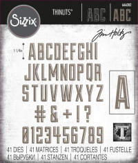 Billede: skæreskabelon alfabet og tal, Sizzix/Tim Holtz Thinlits Die 