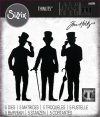 Billede: skæreskabelon 3 elegante herrer, Sizzix/Tim Holtz Thinlits Die 