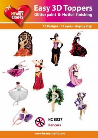 Billede: UDSTANSEDE MOTIVER MED GLITTER/GULD 10 ASS., danserinder, HC8527 