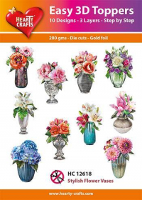 Billede:  Easy 3D Toppers 10 ASS. HC12618, blomster i vaser

