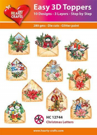 Billede: Easy 3D Toppers 10 ASS. HC12744, kuverter fyldt med juleting