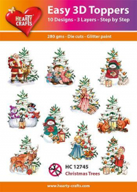 Billede: UDSTANSEDE MOTIVER MED GLITTER/GULD, HC12745, 10 ASS. JULEMOTIVER
