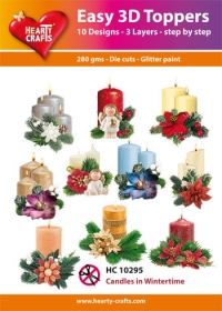Billede: UDSTANSEDE MOTIVER MED GLITTER/GULD 10 ASS. HC10295, stearinlys med pynt