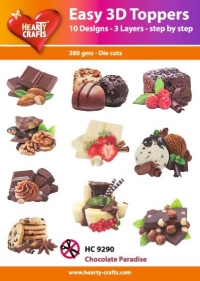 Billede: UDSTANSEDE MOTIVER MED GLITTER/GULD 10 ASS. CHOKOLADE MED TILBEHØR, HC9290