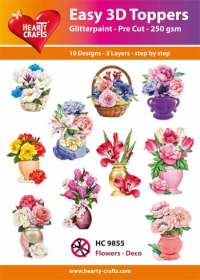 Billede: UDSTANSEDE MOTIVER MED GLITTER/GULD 10 ASS. HC9855, Flowers Deco