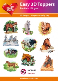 Billede: UDSTANSEDE MOTIVER MED GLITTER/GULD 10 ASS. HESTEBILLEDER, HC9856