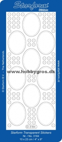 Billede: oval sølv, transperant stickers