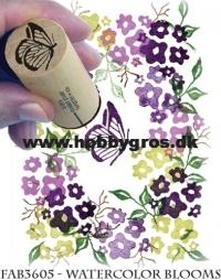 Billede: peg stamps, fab3605, watercolor blooms, 4 stempelmotiver, førpris kr. 138,- nupris