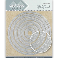 Billede: skæreskabelon rund ramme med dobbelt stitch, Card Deco Dies, CDECD0027, 12x12cm 