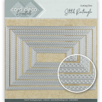 Billede: skæreskabelon rektangel med dobbelt stitch, Card Deco Dies, CDECD0029, 10x14cm 