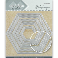 Billede: skæreskabelon sekskant med dobbelt stitch, Card Deco Dies, CDECD0030, 13x13cm 