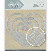 Billede: skæreskabelon hjerte med dobbelt stitch, Card Deco Dies, CDECD0031,
13x13cm