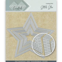 Billede: skæreskabelon stjerne med dobbelt stitch, Card Deco Dies, CDECD0032, 12,3x11,7cm 