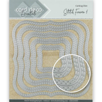 Billede: skæreskabelon firkant med stitch, Card Deco Dies, CDECD0033, 12x12cm 