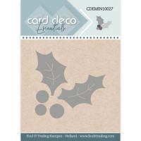 Billede: skæreskabelon kristtjørnblade med bær, Card Deco Mini Dies CDEMIN10027, bladet til højre ca. 3,1x1,7cm