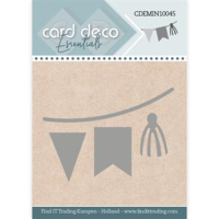 Billede: skæreskabelon lille flag og kvastranke, Card Deco Mini Dies CDEMIN10045, 5,1x3,7cm