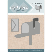 Billede: skære/prægeskabelon amerikansk postkasse og brev, Card Deco Mini Dies CDEMIN10046, ca. 4,7x4,5cm