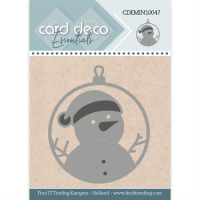Billede: skære/prægeskabelon snemand i julekugle, Card Deco Mini Dies CDEMIN10047, 4,3x5cm