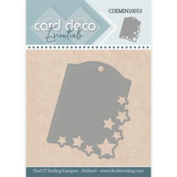 Billede: skæreskabelon lille tag med stjerner i 2 kanter, Card Deco Mini Dies CDEMIN10053, 4,1x4,7cm