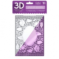 Billede: embossingfolder Crafter’s Companion 3D Embossingfolder “English Rose” EF5-3D-EROSE, 12,7x17,8cm, OBS! Vær opmærksom på pladerne i din stansemaskine: tjek denne side før køb: https://www.crafterscompanion.co.uk/3dembossingfolders, førpris kr. 70,- nupris