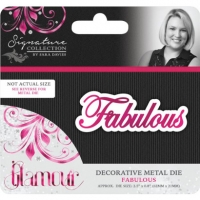 Billede: skæreskabelon Fabulous, CRAFTER’S COMPANION / SARA SIGNATURE DIE “Fabulous” S-GLAM-MD-FAB, 62x21mm, førpris kr. 22,- nupris