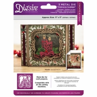 Billede: skæreskabelon ramme og julelys, Die Sire Dies “Christmas by Candlelight” DS-CADX-CBC, 127x127mm, førpris kr. 156,- nupris