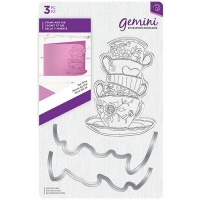Billede: skæreskabelon og stempel, Gemini Die & Stamp “Tea Time” GEM-STD-TEA, førpris kr. 64,00, nupris