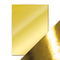 Billede: Craft Perfect - Mirror Card - Polished Gold A4 - 9436E, enkeltsidet 5 ark, 250gsm