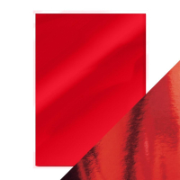 Billede: Craft Perfect - Mirror Card - Ruby Red A4 - 9438E, enkeltsidet, 5 ark, 250gsm