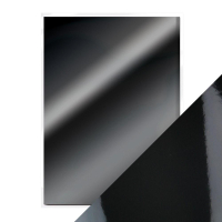 Billede: Craft Perfect - Mirror Card - Glossy Black A4 - 9444E, enkeltsidet, 5 ark, 250gsm
