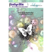 Billede: IndigoBlu Rubber Stamp 120mm x 90mm “IND0134PC “, Ink Splat Butterfly, førpris kr. 80,- nupris
