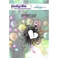 Billede: IndigoBlu Rubber Stamp 100mm x 100mm “IND0136PC “, Splattered Heart, førpris kr. 80,- nupris