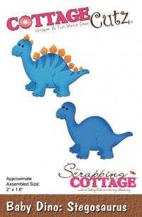 Billede: skæreskabelon dinosauer, COTTAGECUTZ DIES “Dino – Stegosaurus” CC-283, 5x4cm, førpris kr. 90,- nupris