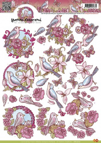 Billede: fugle og blomster, yvonne design