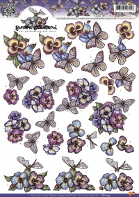 Billede: stedmoderblomst og sommerfugle, yvonne design
