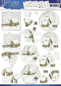 Billede: små hytter dækket af sne, mariekes design